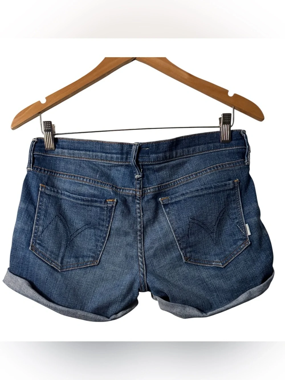 MOTHER Cuffed Short Short Denim Shorts